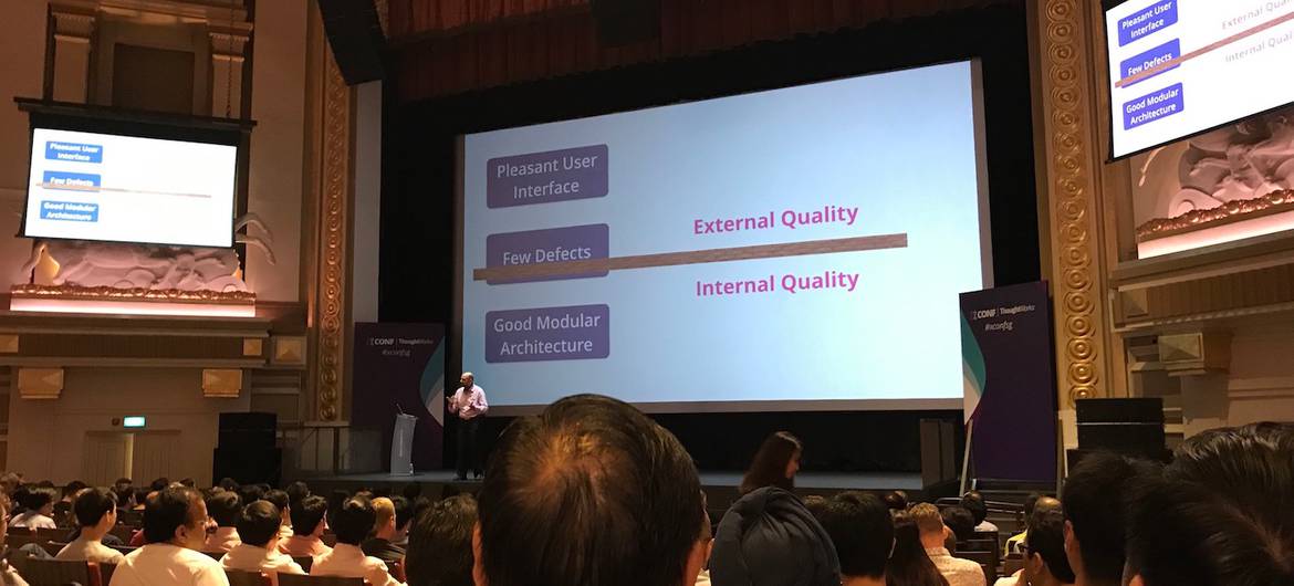 Drawing the line between external and internal qualities of a software.