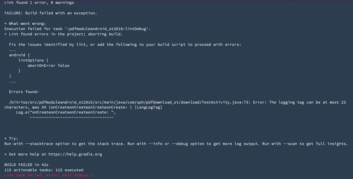 The linter would point out which parts of the codes failed, along with suggestions on how to correct it.